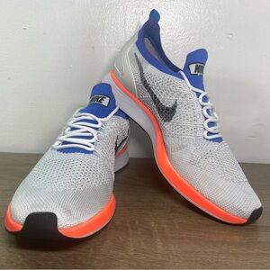 Nike Air Zoom Mariah Flyknit Racer Shoes Women’s 9.5 Orange Blue Running Sneaker